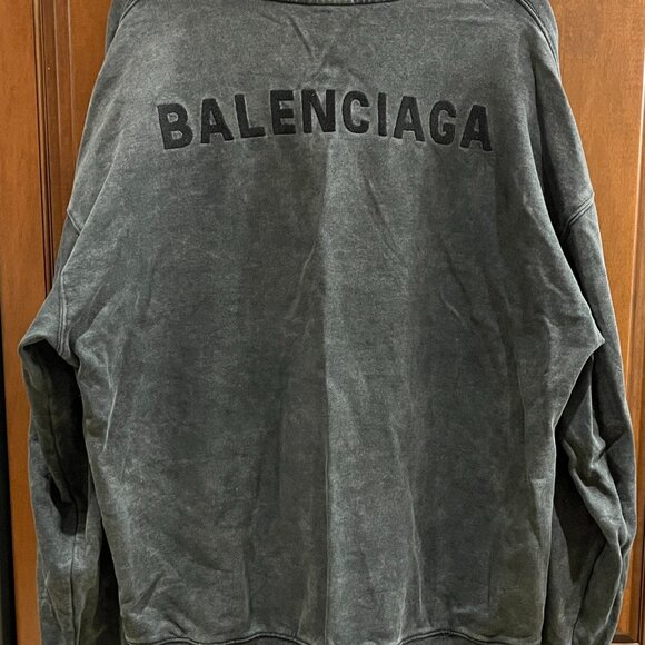 Balenciaga Faded Oversized Embroidered Sweater XL YSL Gucci St-Laurent Balmain - Picture 4 of 6